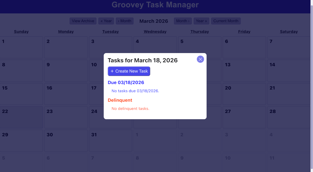 groovey task manager create